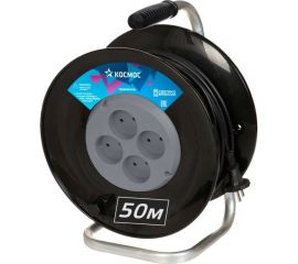 Удлинитель КОСМОС (катушка) 16А 4 гнезда ПВС 2х1,5 (50м) РБК16 YKKsm50m-4g(16A) 