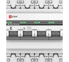 Автоматический выключатель EKF PROxima ВА 47-63, 4P, 32А, C, 4,5kA, SQ mcb4763-4-32C-pro 