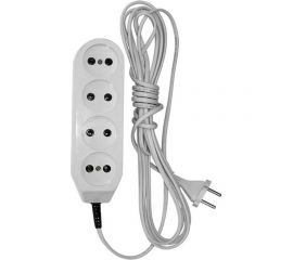 Удлинитель ООО Ливны-Электро У6-717 4-х местный, провод ШВВП 2*0,75, белый L=5м У 751 