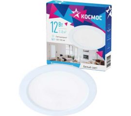 Светодиодная панель КОСМОС круглая, цвет белый, DownL 12W, 180-265В, 4000K, KDownL12W4000K 