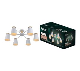 Потолочная люстра RITTER VOLANTE 6хE27 780x780x260мм металл дерево белый дерево 52443 4 