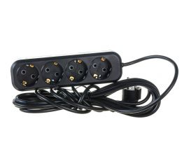 Бытовой удлинитель Gigant с заземлением ПВС 3x0,75 3500Вт 4 гнезда 5м 80087 