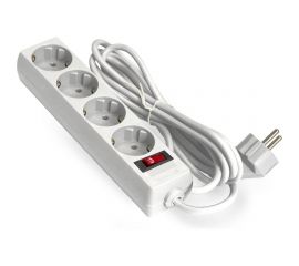 Удлинитель ExeGate EC-4-3W 4евро с заземлением, 3м, выключатель с подсветкой, белый 279400 