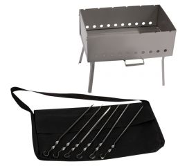 Складной мангал СОКОЛ 40х25х14.5 см, 1.5 мм, с 6 шампурами, в чехле 62-0063 