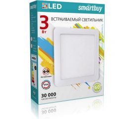 Встраиваемый светильник Smartbuy LED DL Square-3w/4000K/IP20 SBL-DLSq-3-4K 