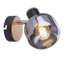 Спот Rivoli Dorkas W1 черный/светлое дерево, 1хE14, 40W, 8/320 Б0047096 