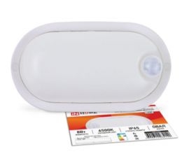 Светодиодный герметичный светильник IN HOME СПП-Д-ОВАЛ 8Вт, 230В, 6500К, 640Лм, с датчиком движения, IP65 4690612034140 