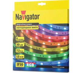 Светодиодная лента Navigator NLS-5050RGB30-7.2-IP20-12V R5 80299 