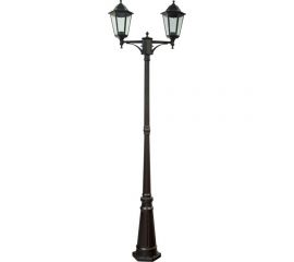 Садово-парковый светильник, столб 2*100W E27 230V, черный Feron 6214 11078 