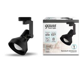 Трековый светильник GAUSS конус E27 220V IP20 112х230мм черный однофазный 1/20 TR013 