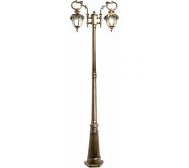 Садово-парковый светильник FERON PL4048 столб шестигранный 2х60W 230V E27, черное золото 11428 