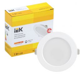 Светильник IEK ДВО 1611, LED белый, круг, 7Вт, 3000К, IP20 LDVO0-1611-07-3000-K01 