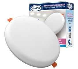 Светодиодный безрамочный встраиваемый светильник IONICH круглый 9Вт 720Лм 230В 6500K 100мм IP20 1587 