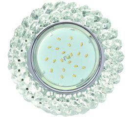 Светильник Ecola GX53 H4 5341 Glass круглый с хрусталиками, прозрачный, хром 56x120 FW53RYECB 