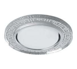 Встраиваемый светильник для натяжных потолков с белой LED подсветкой Feron CD4981 GX53, прозрачный, серебро, 41906 