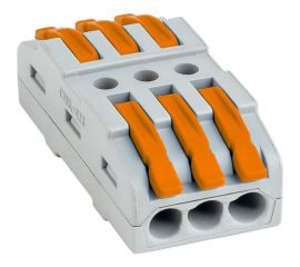 Строительно-монтажная клемма EKF PROxima СМК 222-423, проходная, 3 полюса, 0,08-4мм2, 25 штук, plc-smk-423 