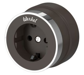 Розетка с заземлением WERKEL W5871052/ Vintage (мокко матовый/хром) a055927 