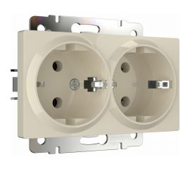 Двойная розетка WERKEL W1172003 с заземлением, слоновая кость a051465 