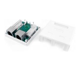 Компьютерная розетка Hyperline, SB1-2-8P8C-C6-SH-WH RJ-45 8P8C, категория 6, экранированная 430237 