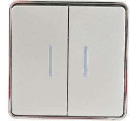 Двухклавишный выключатель с подсветкой WERKEL W5020106 Gallant серебряный a052770 