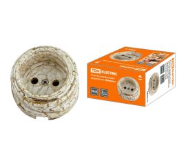 Розетка TDM фарфоровая 2П 10А 250В мраморная «Болонь» SQ1820-0006 