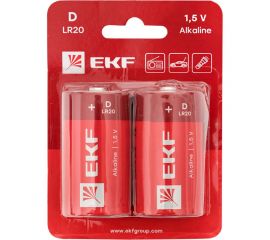 Алкалиновая батарейка EKF типа D(LR20) блистер 2шт. LR20-BL2 