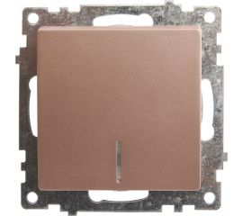 1-клавишный выключатель STEKKER с индикатором (механизм) GLS10-7101-02, 250В, 10А, серия Катрин, шампань 39591 