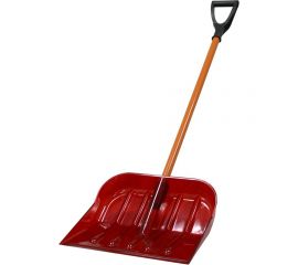Снеговая лопата из поликарбоната CARBOLUX ПК-1 красная с алюминиевым черенком и ручкой 11210 