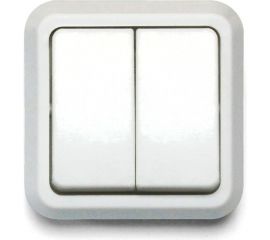 Выключатель ООО Ливны-Электро открытой установки А2-004 УХЛ 4 двухклавишный белый ВОП 16 