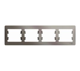Горизонтальная 4-местная рамка Schneider Electric Glossa платина GSL001204 