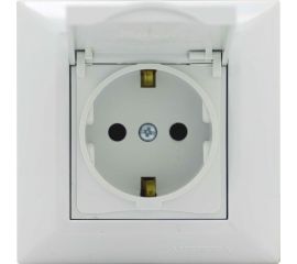 Одинарная розетка Vesta Electric Roma с заземлением с крышкой FRZ00010103BEL 