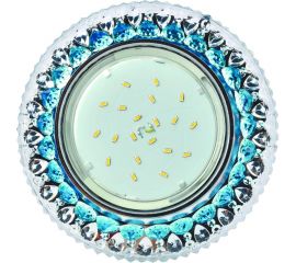 Встраиваемый светильник Ecola GX53 H4 LD7009 подсветка, кристалл, прозрачный - голубой, хром 40x125 FB53CCEFB 