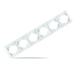 Рамка UNIVersal Маргарита 6-ти местная, горизонтальная, белая 1085 