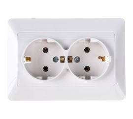 Двойная розетка TDM 2П+З 16А 250В белая Ильмень SQ1823-0012 