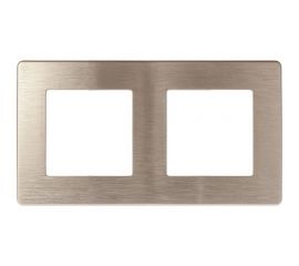 Рамка для розеток и выключателей ЭРА Серия 12 12510204 на 2 поста, Сатин, шампань Б0052512 