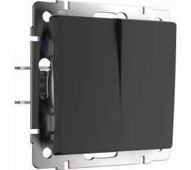 Выключатель WERKEL W1122008 двухклавишный проходной черный матовый a051621 