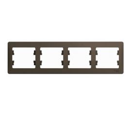 4-местная горизонтальная рамка Schneider Electric Glossa шоколад GSL000804 
