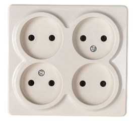 Розетка ЭРА 11-2210-02 4х2P, 16A-250В, IP20, ОУ, Эксперт, сл.кость Б0020707 