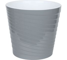 Пластиковый горшок liveingreen Эйс серый муссон, 2.7 л, диам. 17 см, с вкладкой ЭС17-70 