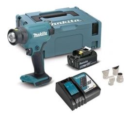 Аккумуляторный тепловой пистолет (фен) Makita LXT 18В, 550 град, кейс MakPac,насадки, 5.0 Ач х 1, з/у DHG180RT1J 