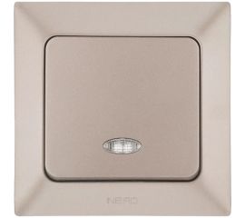 1-клавишный выключатель NE-AD с подсветкой, 10А, 250В, Aras, Бронза, 1/12/120, 93-123-01-I 