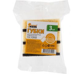 Губки для антипригарных поверхностей Рыжий кот FIX FORM 3шт 005094 