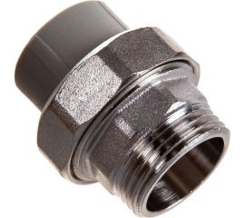 Муфта комбинированная разъемная с наружной резьбой VALFEX PP-R серая, 25 мм х1"" 10156225Г 127-0346 