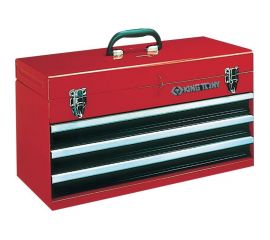 Красный инструментальный ящик (3 ящика и отсек) KING TONY 87401-3 (металлический) 