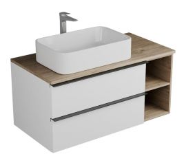 Тумба Veneciana SANGRO 100 под накладной умывальник, с 2-мя ящиками+ниши, белый 510011 