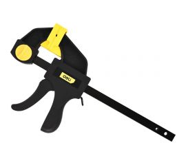 Быстрозажимная пистолетная струбцина DELI dl110106 150x70мм, стальная рама, пластиковые губки, макс.усилие до 750Н 112011 