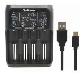 Зарядное устройство GoPower для аккумуляторов Genius2000 Ni-MH/Ni-Cd/Li-ion/IMR/LiFePO4 4 слота (1/40) 00-00017019 