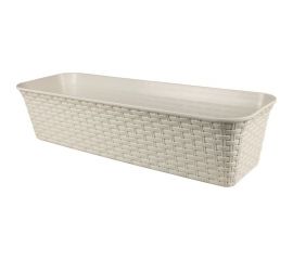 Балконный ящик Violet Ротанг 63 см, с дренажем, слоновая кость 3560026 