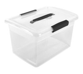 Ящик для хранения Branq Laconic с защелками и ручкой, 14 л, небесный, прозрачный BQ2525НБСПР 
