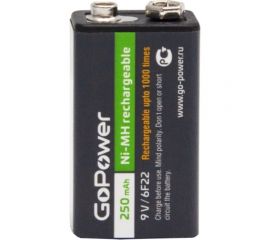 Бытовой аккумулятор GoPower Крона 6F22 BL1 NI-MH 9V 250mAh 00-00017020 